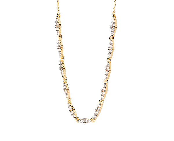 Luxusní pozlacený náhrdelník se zirkony Spice Vanilla CO01-682-U