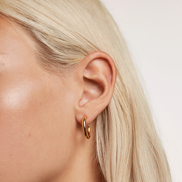 Minimalistischevergoldete Ohrringe Kreise Medium CLOUD Gold AR01-377-U
