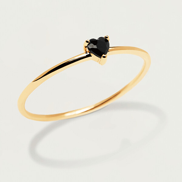 Gyengéd aranyozott gyűrű szívvel Black Heart Gold AN01-224