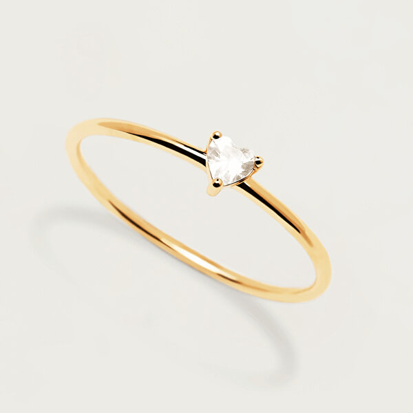 Gyengéd aranyozott gyűrű szívvel White Heart Gold AN01-223