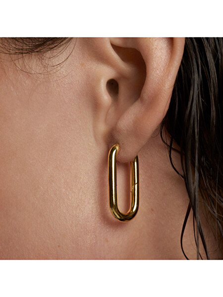 Moderne vergoldete Ohrringe Beat Hoop Essentials AR02-923-U