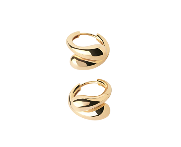 Moderní pozlacené náušnice Loop Hoops Essentials AR01-C85-U