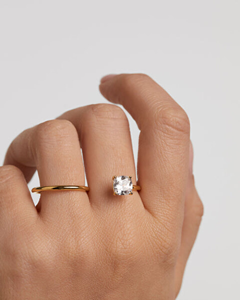 Módní dvojitý stříbrný prsten se zirkonem Sofia AN02-A27