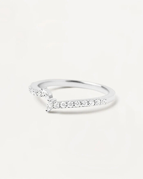 Gyönyörű ezüst gyűrű átlátszó cirkónium kővel NUVOLA Silver AN02-874