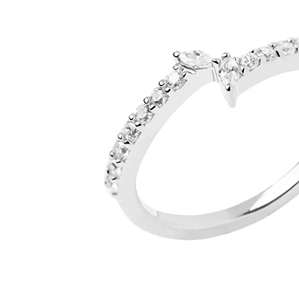 Nádherný stříbrný prsten s čirými zirkony NUVOLA Silver AN02-874