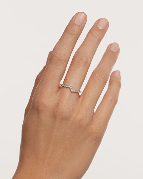 Nádherný strieborný prsteň s čírymi zirkónmi NUVOLA Silver AN02-874