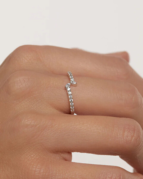 Nádherný strieborný prsteň s čírymi zirkónmi NUVOLA Silver AN02-874
