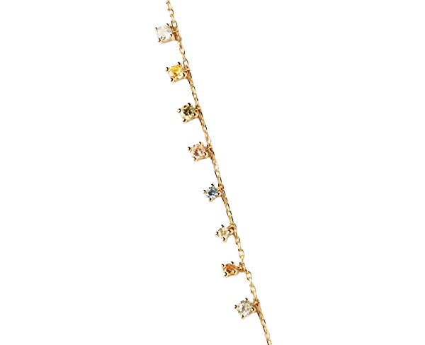 Něžný pozlacený náhrdelník s přívěsky RAINBOW Gold CO01-839-U