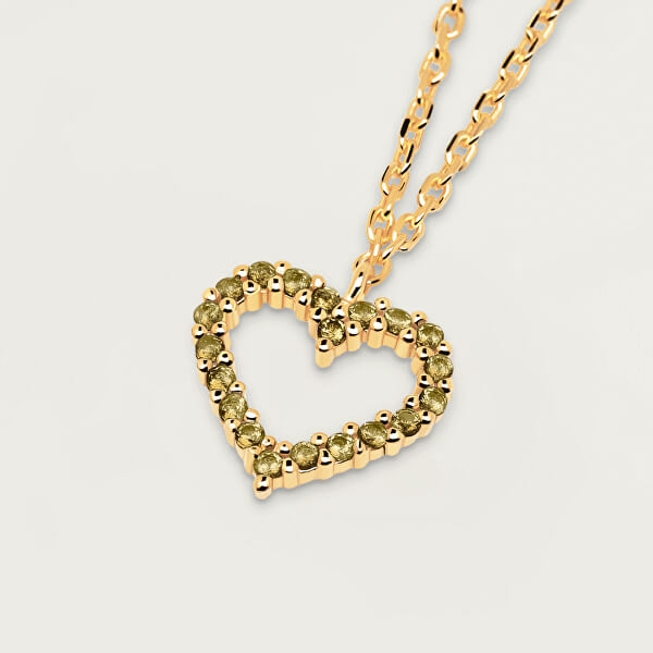 Gyengéd aranyozott nyaklánc szívvel Olive Olive Heart Gold CO01-223-U  (lánc, medál)