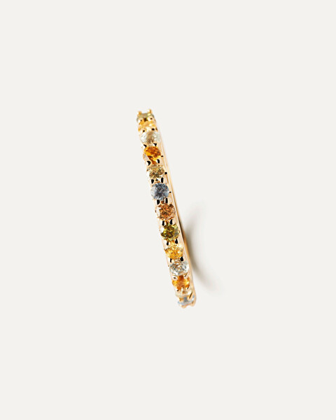 Anello delicato placcato oro con zirconi RAINBOW Oro AN01-C07