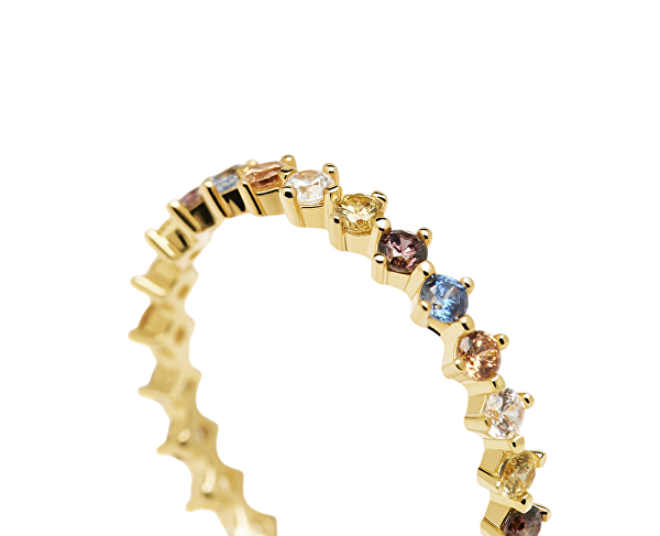 Něžný pozlacený prsten se zirkony SAGE Gold AN01-209