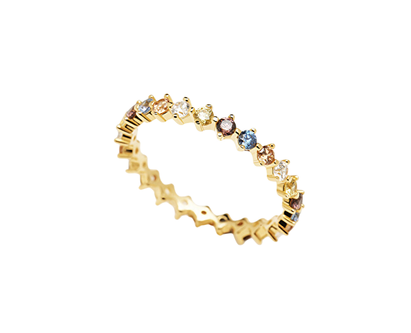 Něžný pozlacený prsten se zirkony SAGE Gold AN01-209