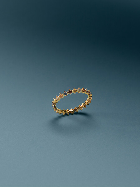 Nežný pozlátený prsteň so zirkónmi SAGE Gold AN01-209