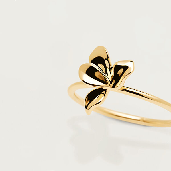 Gyengéd aranyozott ezüst gyűrű NARCISE Gold AN01-182