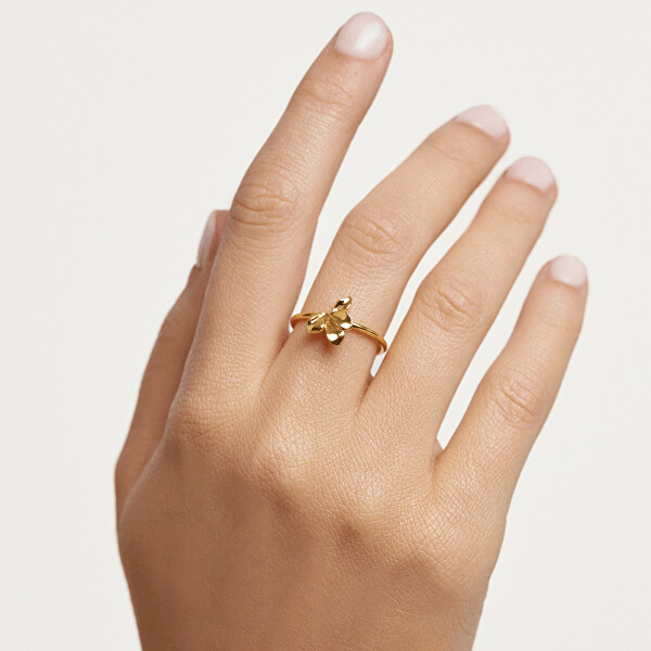 Něžný pozlacený prsten ze stříbra NARCISE Gold AN01-182