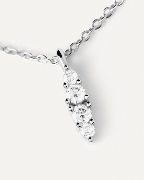 Nežný strieborný náhrdelník Gala Vanilla CO02-675-U (retiazka, prívesok)