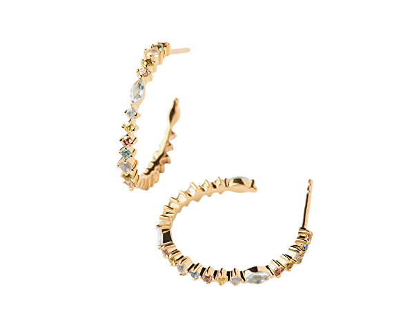 Okouzlující pozlacené náušnice se zirkony Lotus Colors AR01-C78-U