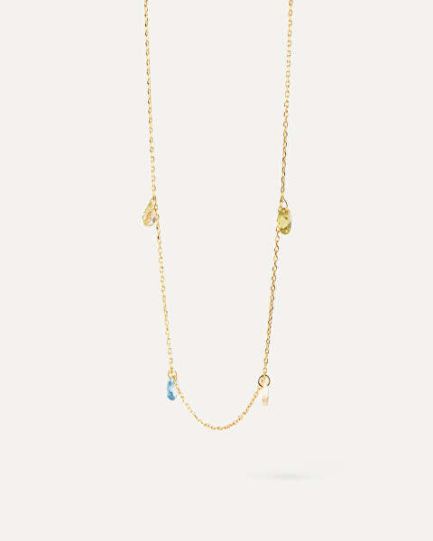 Očarujúce pozlátený náhrdelník s príveskami RAINBOW Gold CO01-866-U