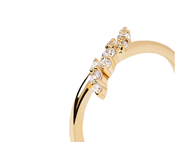 Originální pozlacený prsten se zirkony Natura Essentials AN01-886