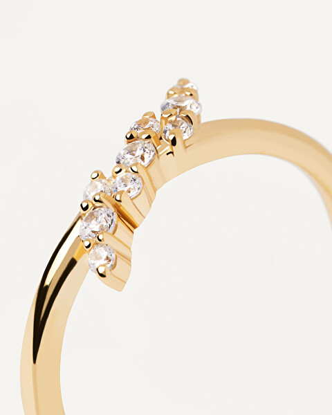 Originale anello placcato oro con zirconi Natura Essentials AN01-886