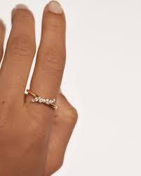 Originální pozlacený prsten se zirkony Natura Essentials AN01-886