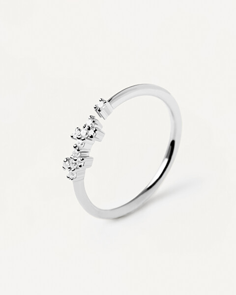 Otvorený strieborný prsteň so zirkónmi PRINCE Silver AN02-672