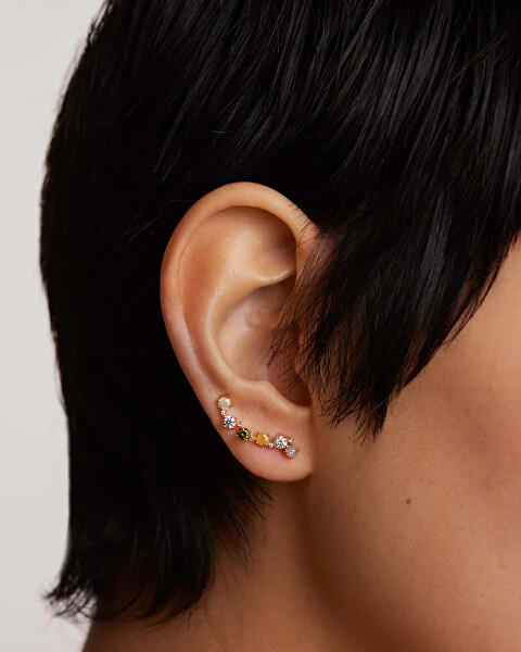 Lange vergoldete Ohrringe mit Zirkonen APRIL AR01-560-U