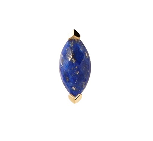 Cercel single placat cu aur Lapis Lazuli Nomad Vanilla PG01-057-U