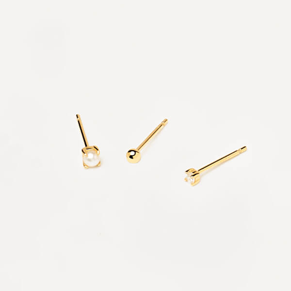 Vergoldete asymmetrische Ohrringe ANGEL Gold BU01-020-U