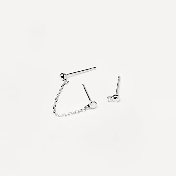 Silber asymmetrische Ohrringe mit Zirkonen MUSKETEER Silver AR02-384-U