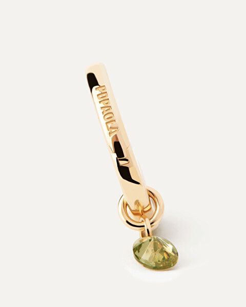 Cercei rotunzi placați cu aur cu pandantive Green Lily Gold AR01-B91-U