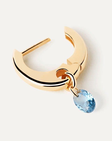 Pozlacené kruhové náušnice s přívěsky Blue Lily Gold AR01-B94-U