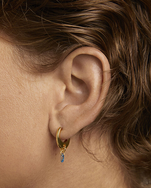Aranyozott karika fülbevaló medálokkal Blue Lily Gold AR01-B94-U