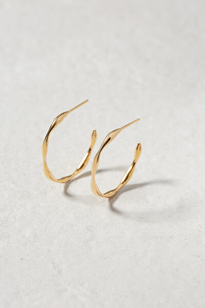Pozlacené minimalistické náušnice kruhy ze stříbra VANILLA Gold AR01-306-U
