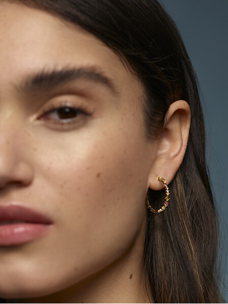 Vergoldete Ohrringe aus Silber mit glitzernden Zirkonen HALO Gold AR01-221-U