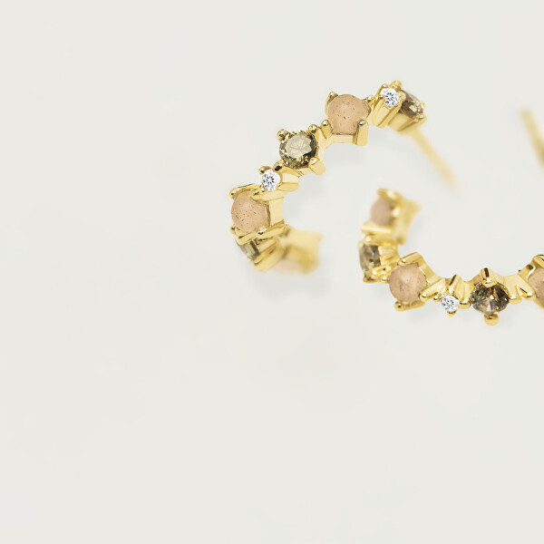 Vergoldete Ohrringe aus Silber mit glitzernden Zirkonen GLORY Gold AR01-220-U