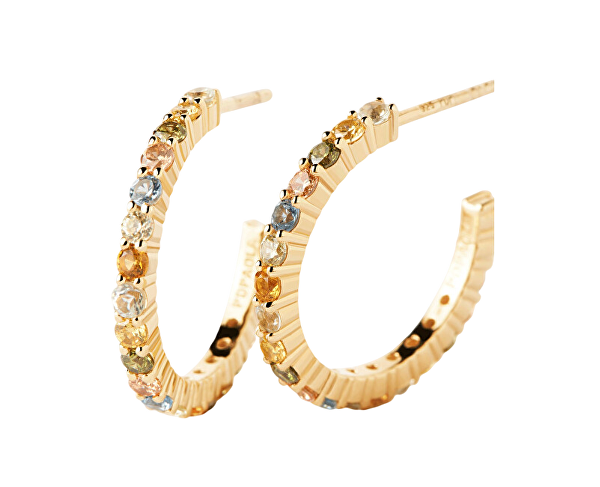 Pozlacené náušnice ze stříbra s třpytivými zirkony RAINBOW Gold AR01-B96-U