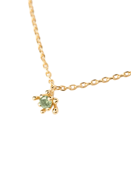 Pozlacený dámský náhrdelník Green Fleur Colors CO01-961-U