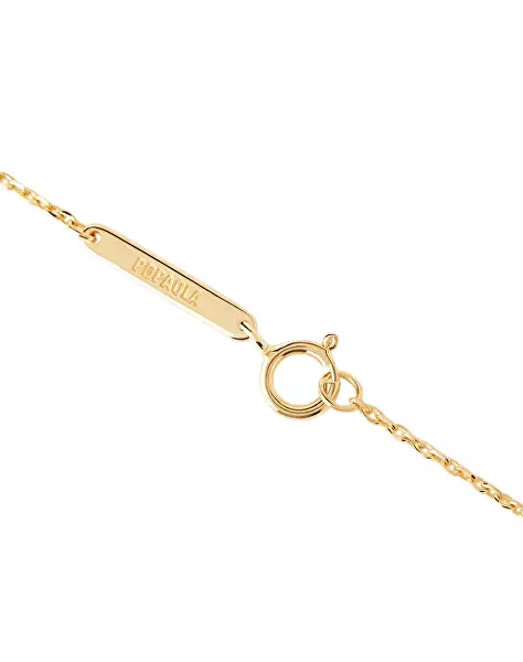 Pozlacený dámský náhrdelník Green Fleur Colors CO01-961-U