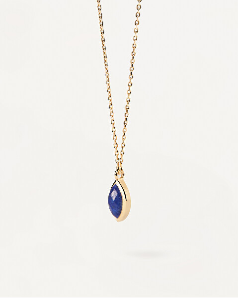 Pozlacený náhrdelník Lapis Lazuli Nomad Vanilla CO01-680-U
