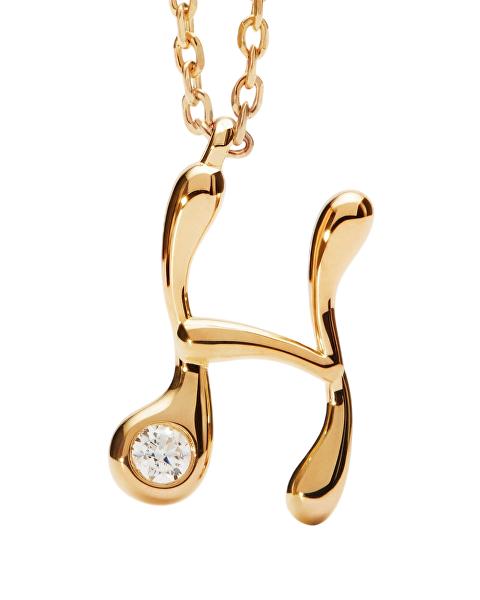 Pozlacený náhrdelník písmeno "H" Initial CO01-B81-U (řetízek, přívěsek)