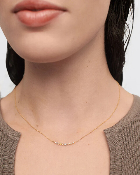 Pozlacený náhrdelník s barevnými zirkony Lotus Colors CO01-951-U