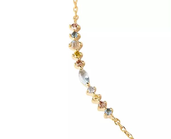 Pozlacený náhrdelník s barevnými zirkony Lotus Colors CO01-951-U