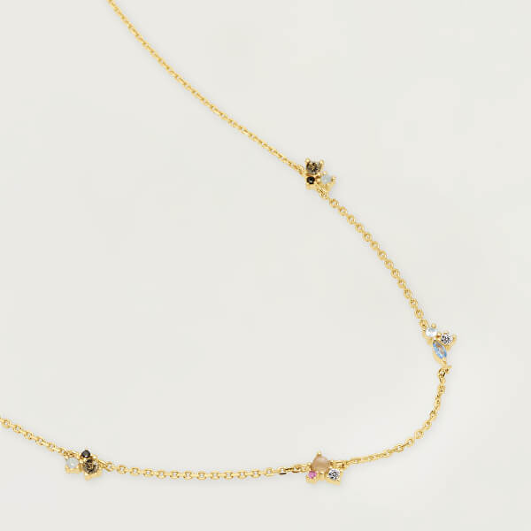 Pozlacený náhrdelník ze stříbra se zirkony LA PALETTE Gold CO01-179-U