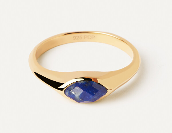 Vergoldeter Ring Lapis Lazuli Nomad Vanilla AN01-A49