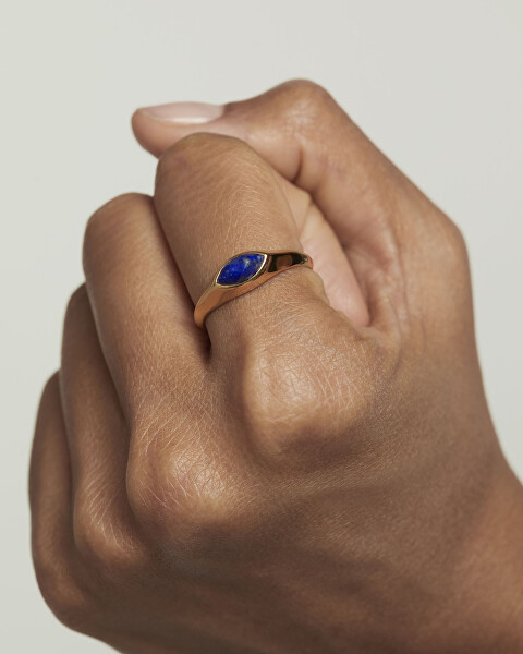 Aranyozott gyűrű Lapis Lazuli Nomad Vanilla AN01-A49