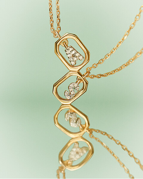 Affascinante collana placcata oro lettera “A” LETTERS CO01-512-U (catena, pendente)