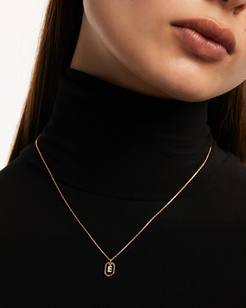 Affascinante collana placcata oro lettera “E” LETTERS CO01-516-U (catena, pendente)