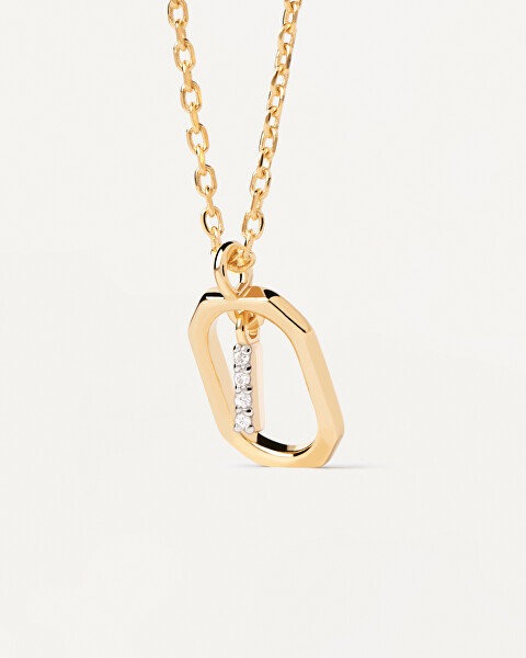 Pôvabný pozlátený náhrdelník písmeno "I" LETTERS CO01-520-U (retiazka, prívesok)