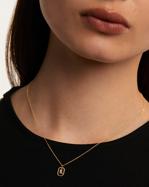 Charmante vergoldete Halskette "K" LETTERS CO01-522-U (Halskette, Anhänger)